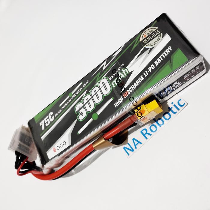 TEREMURAHTERLARIS READY SILAHKAN DIORDER BATERAI LIPO ACE 3000MAH 6S 75C XT60 22.2V