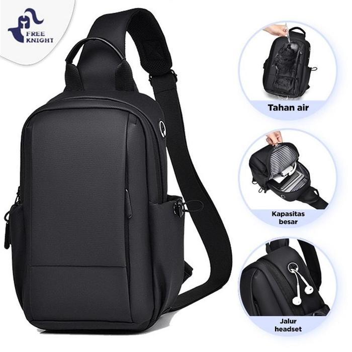 Eiger - Tas Slempang Pria Sling Bag Fashionable Tas Bahu Cowok Waterproof Tas Selempang Anti Air
