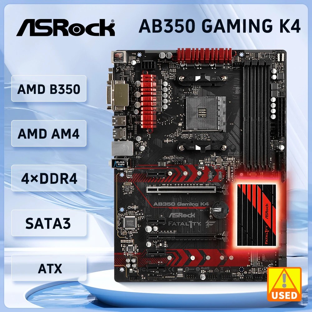ASRock AB350 Gaming K4 Motherboard Socket AM4 B350M B350 support Ryzen 5 5600 1600 5700X 4300G cpu