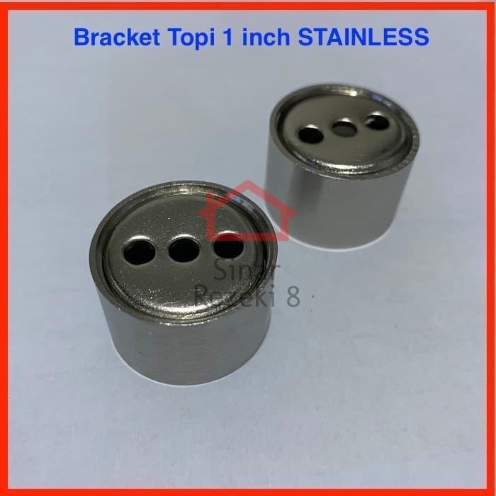 Braket Topi Pipa PENDEK 1" inch / Bracket Pipa Bulat 1 inch STAINLESS .