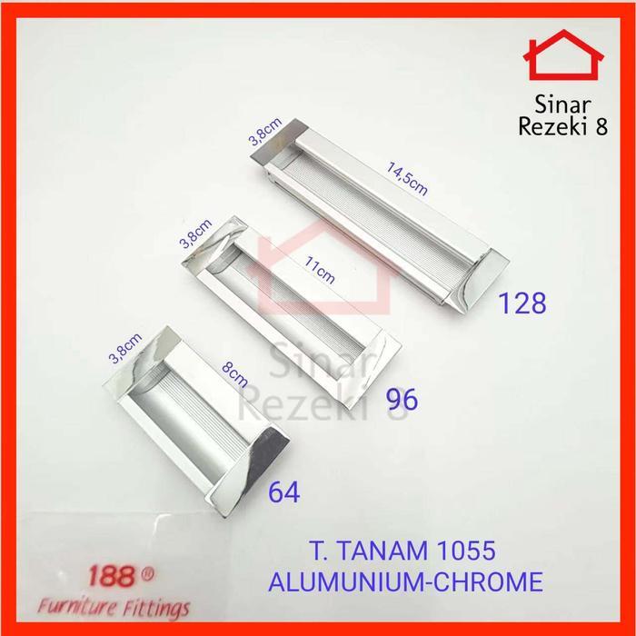 Tarikan Tanam Handle 1055 Laci Lemari Pintu Sliding Gagang Aluminium .