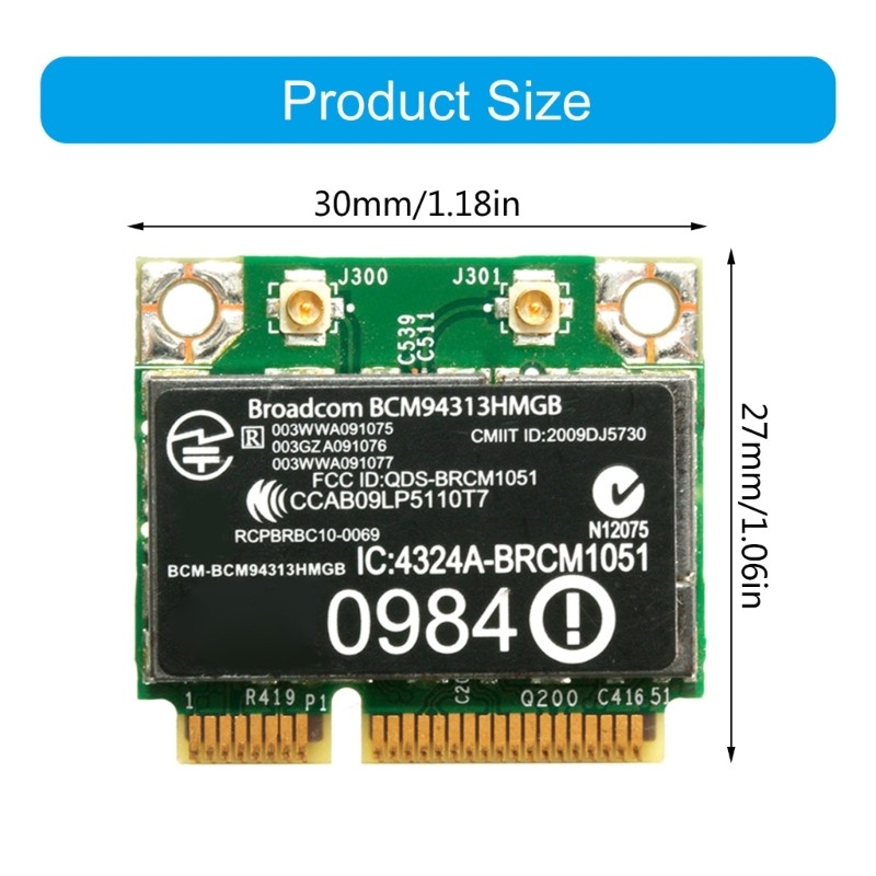D7YC 150Mbps 802.11n WiFi BT 3.0 Wireless Half Mini PCI-E Card Bluetooth-compatible 3.0 For HP