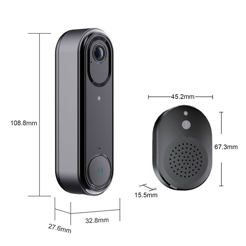 WiFi Video Doorbell Camera with Human Detection Night Vision Cloud Storage Wireless Doorbell Camera