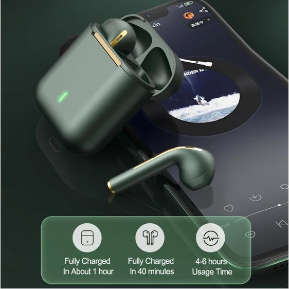 J18 Earbud Nirkabel Earphone Mini Waterproof Headphone Bluetooth Tws Headset Populer