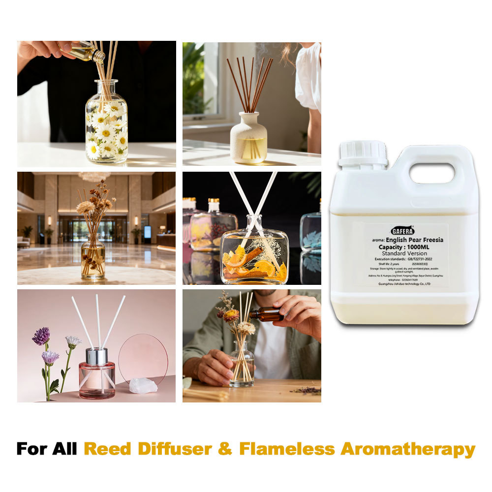 GAFERA 1000ml(33.8 fl.oz) Sage And Sea Salt Flameless Aromatherapy Essential Oil, Hotel Reed