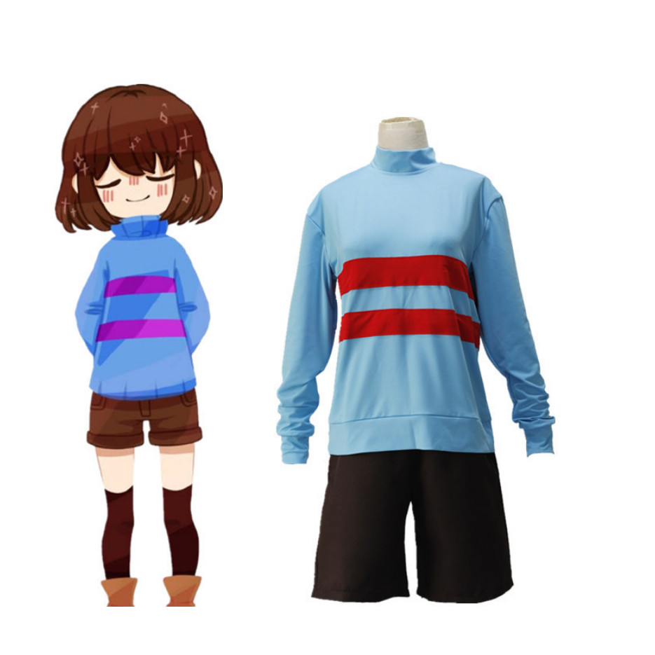 ANIME UNDERTALE FRISK CHARA COSPLAY COSTUME ANDERTAIL SWEATSHIRTS LONG SLEEVE CLOTHING SHORTS