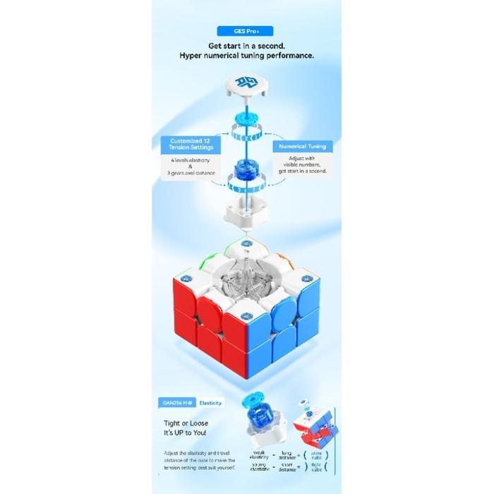 Cube 3X3 Gan 356 M E V1/V2 Magnetic 3X3 Stickerless Original #Gratisongkir