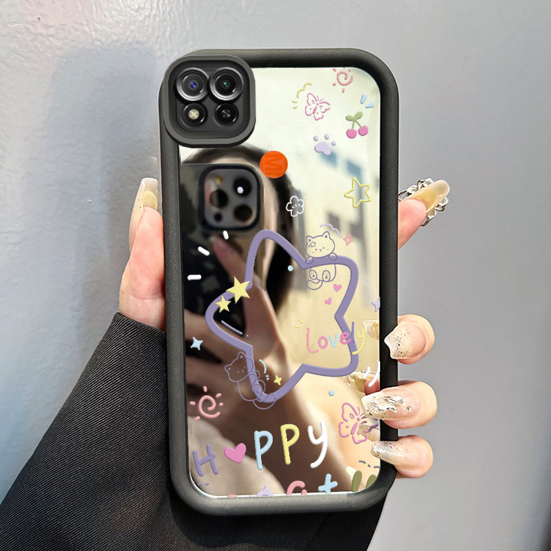 Casing Hp Xiaomi Redmi 9C Redmi 9C NFC Redmi 10A POCO C31 Case Bintang ungu Cermin Kasing silikon Ce