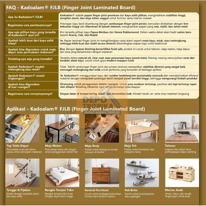 Kadoalam - Fjlb (Finger Joint Laminated Board) Fjl Board Estetik Papan Merbau, Karet, Pinus