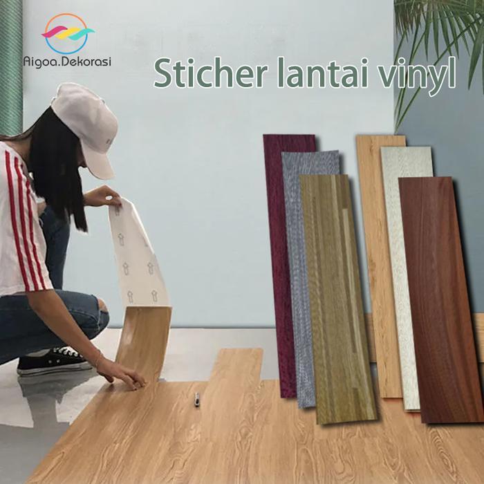 [COD] Lantai Vinyl Stiker Lantai Kayu VYNIL FLOOR Parket Lantai Vinil