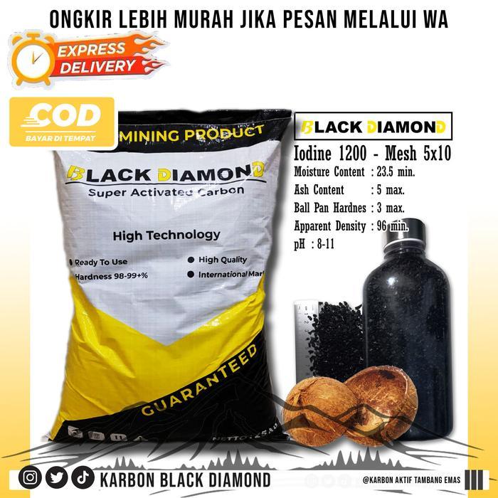 Karbon Aktif BLACK DIAMOND - Iodine 1200 Mesh 5x10 - Tambang Emas