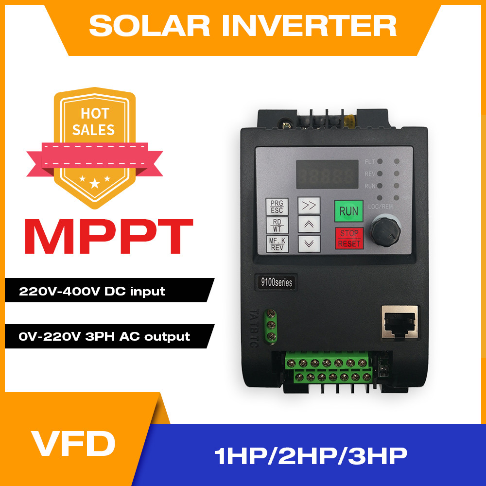 PROMO   Solar Inverter 1HP 2HP 3HP DC to AC Output 3-Phases 220V With MPPT Control Speed of Water Pu