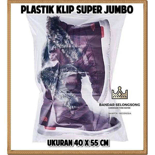 Kantong Plastik Klip Sepatu Laundry Tas / Ziplock Jumbo Besar 40x55 cm