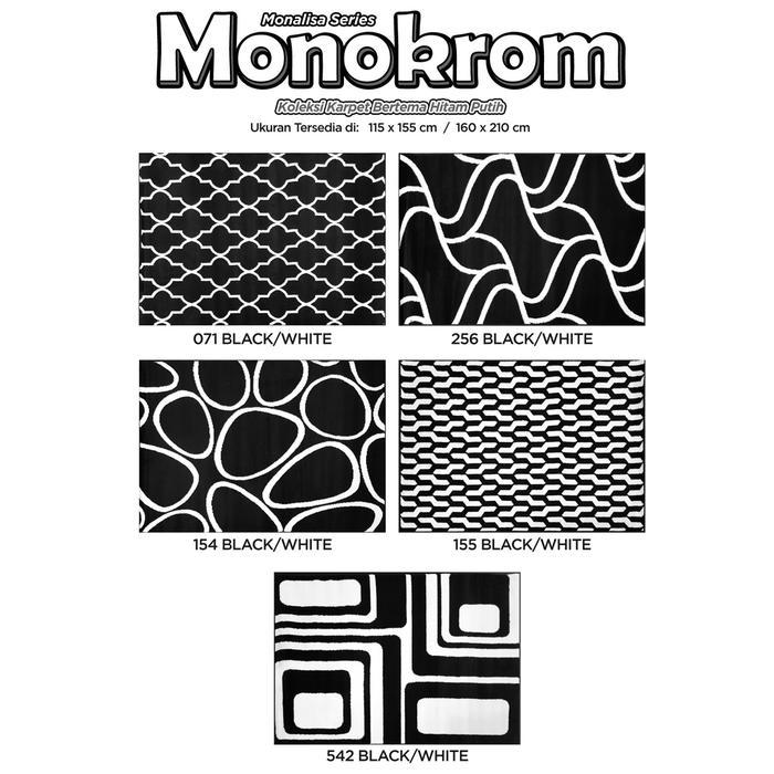 Karpet PP Rugs MONOKROM Hitam Putih 160x210cm