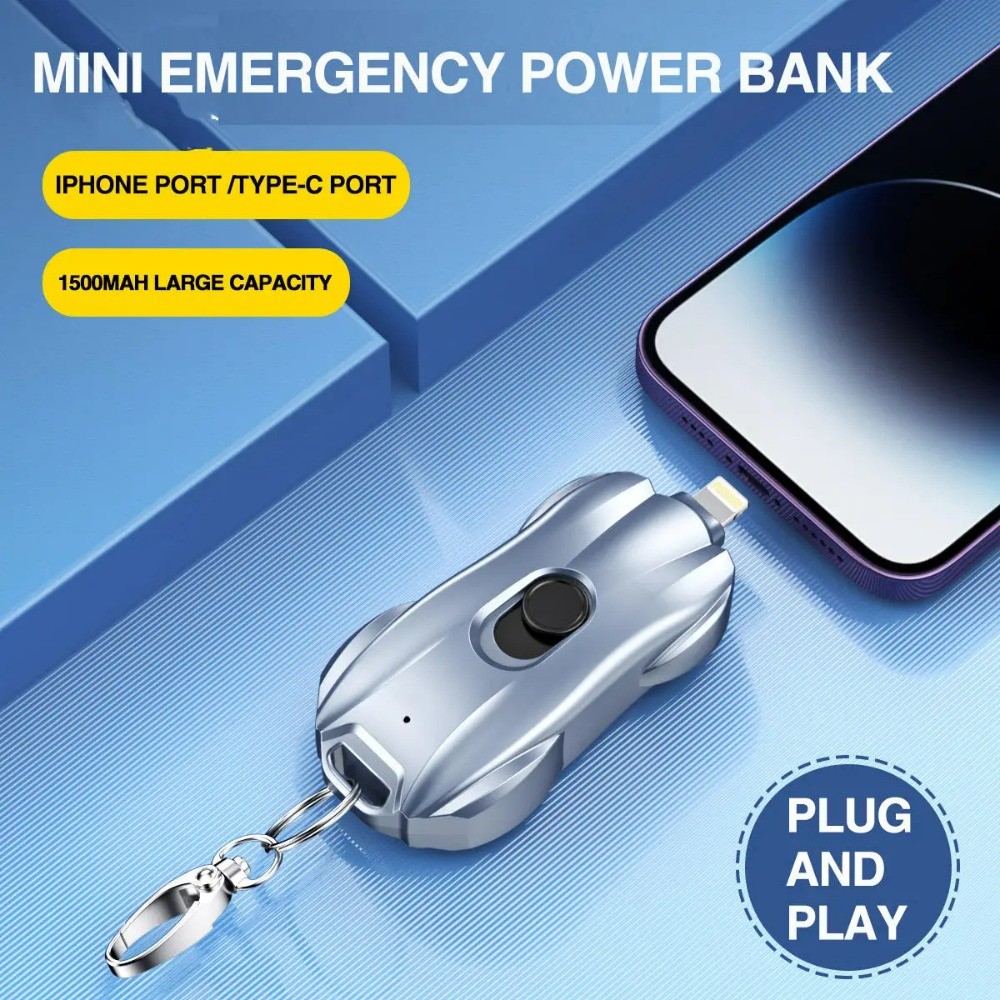 Mini Ultra-thin Power Banks Racing Car Portable Phone Charger Fast Charging Type-C Power Pod Emergen