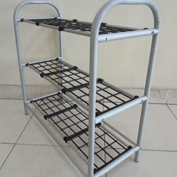 Rak Sepatu Aluminium 3 Susun