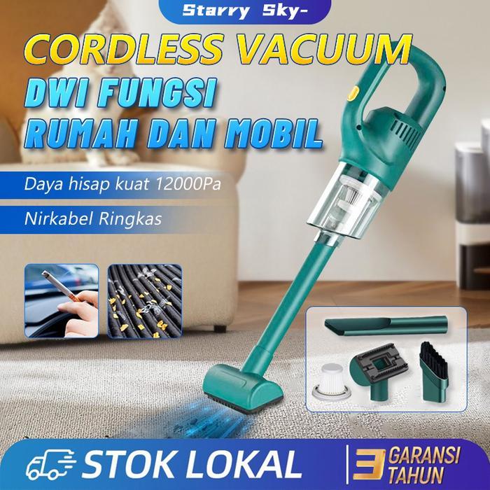 TERLARIS Cordless Vacuum Cleaner 3 in 1 Penyedot debu Portabel 12000Pa Daya Tinggi Genggam untuk