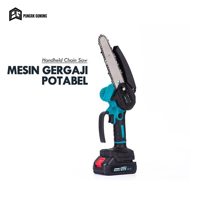 G10E1 Chainsaw Mesin Gergaji Mini Serbaguna Pemotong Kayu gergaji Listrik 1 Baterai