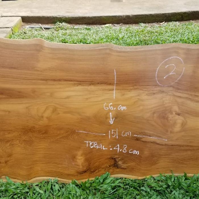 Invoice Papan Kayu Jati Asli Utuh Natural 151x66x4.8cm