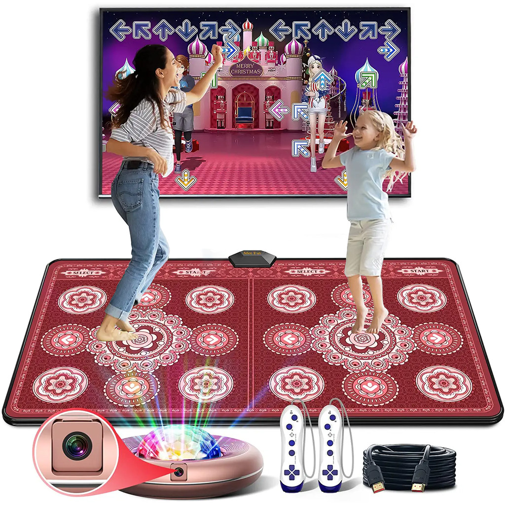 Dance Mat Game for TV/PC Family Sports Motion Sensing Game Double User with Two Wireless Handle