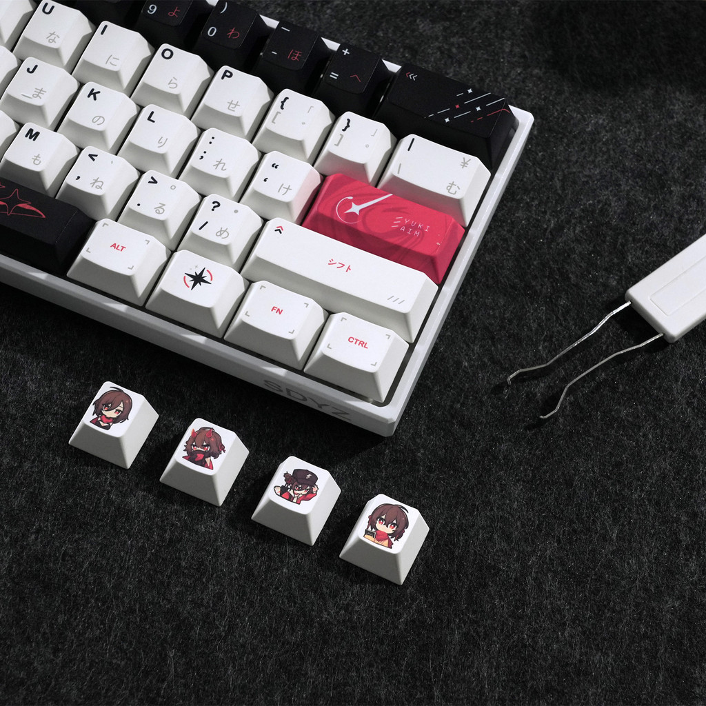 XVX Yuki Aim Japanese Cherry Keycaps Anime Keycaps PBT Dye-Sublimation Thick Keycaps Cherry Profile