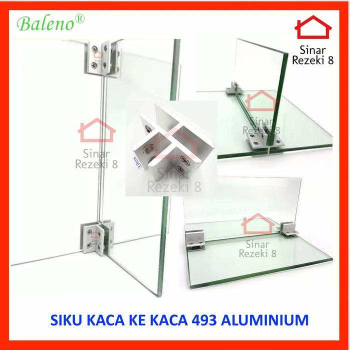 Siku Jepit Kaca 493 / Ambalan Bracket Konektor Siku Sambungan Penjepit