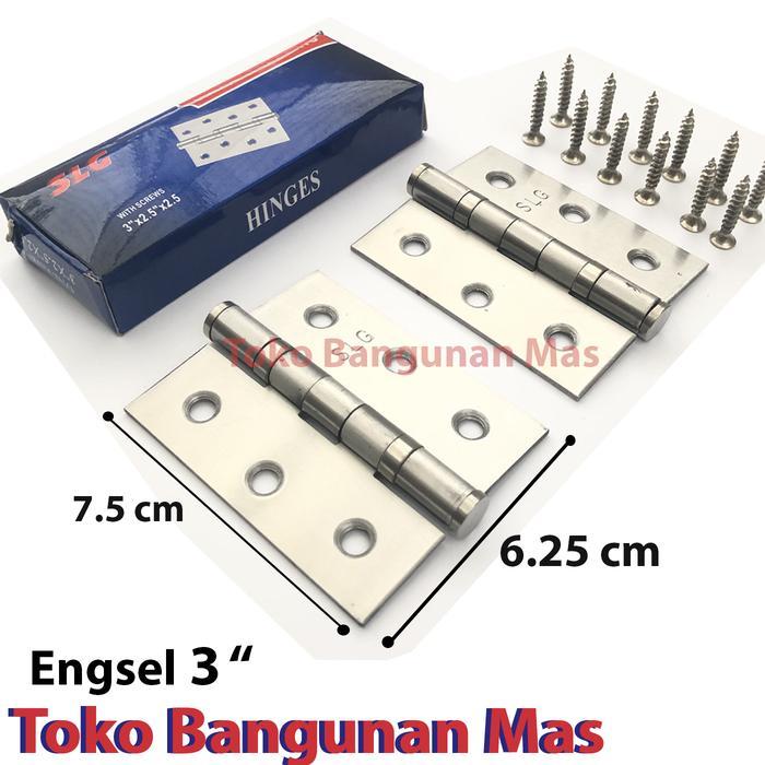 Engsel Tebal SOLIGEN 3" Stainless ENGSEL JENDELA PINTU 3 INCH Tools