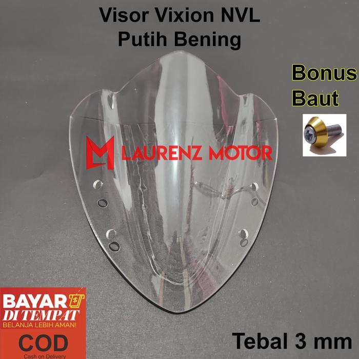Visor Vixion Nvl Lama Windhield Vixion Old 2012 2013 2014 Hitam Dan Bening Tebal 3 Mm Bahan Mika