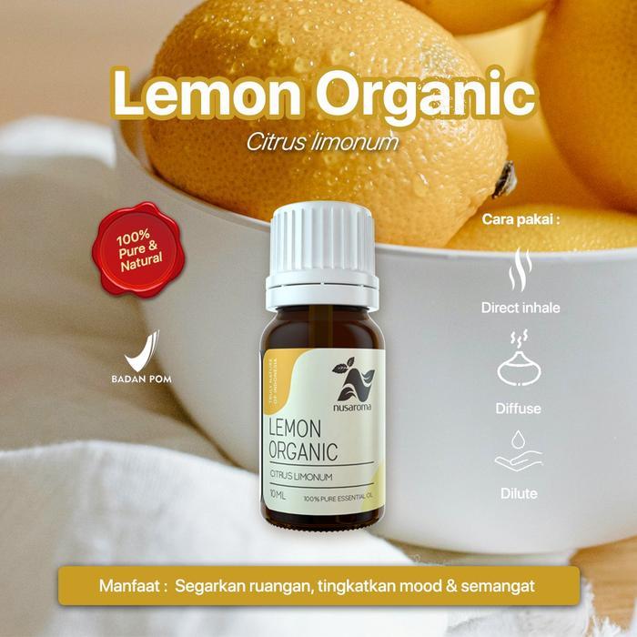 Termurah Nusaroma Lemon Organic Essential Oil - Minyak Aromaterapi Untuk Energi Dan Mood Booster