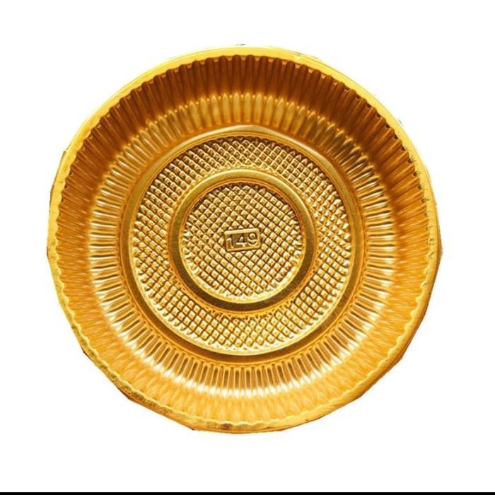 Tray Mika Mooncake Kue Bulan Bulat Plastik Gold