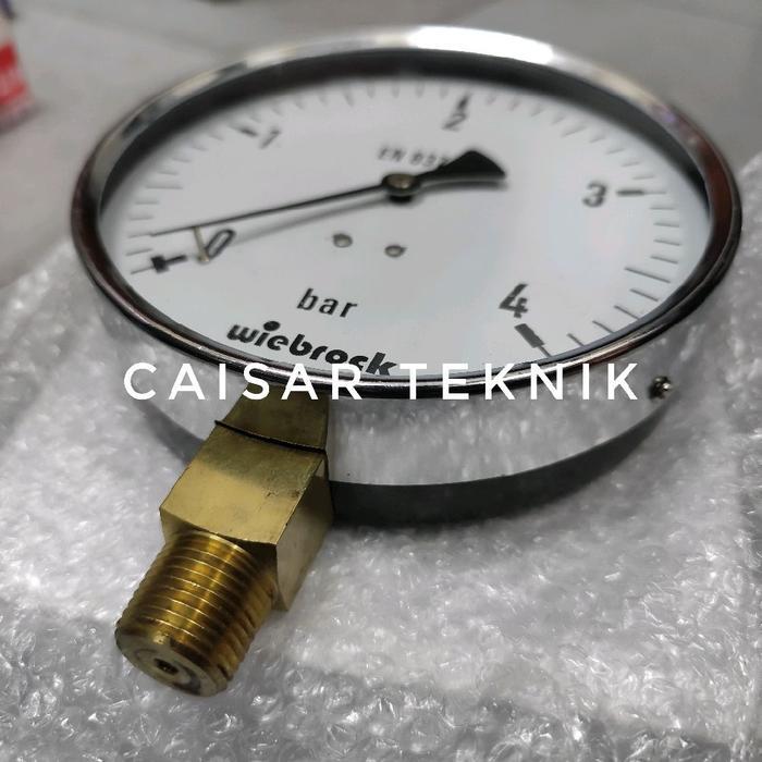 Grosir Pressure Gauge 6" Inch 4 Bar Wiebrock Black Steel