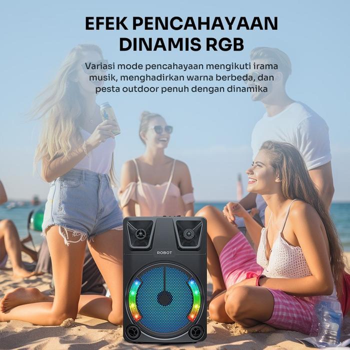 Robot Karaoke Speaker Rb700 Speaker Bluetooth Karaoke Outdoor Rgb 10W Terpercaya