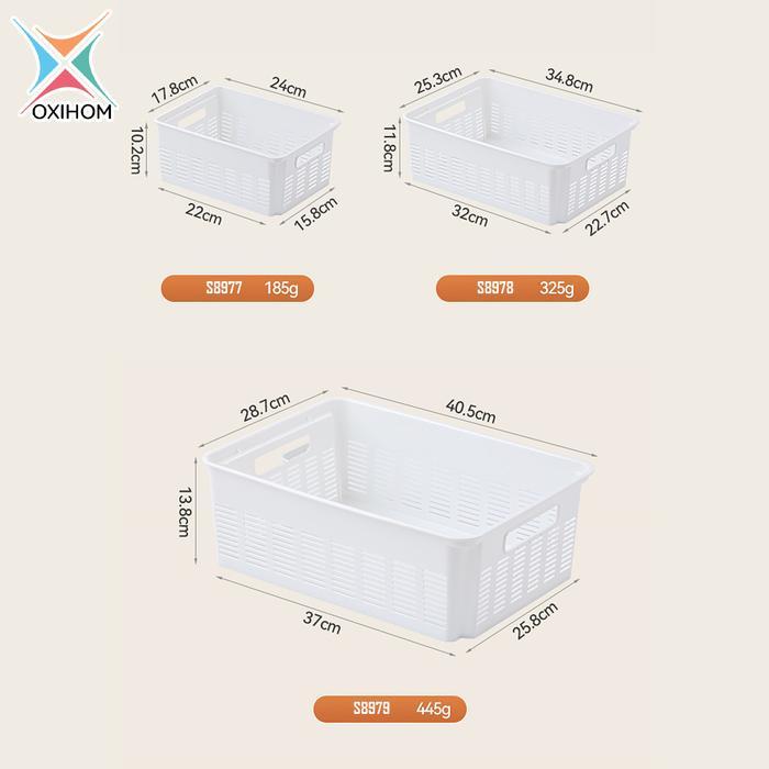 [] Oxihom Keranjang Serbaguna bisa di tumpuk Keranjang Plastik Susun Keranjang Baju Keranjang