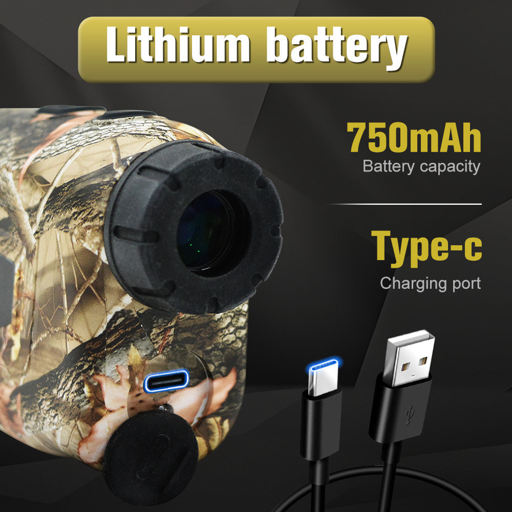 Laser Hunting Rangefinder 600/800/1200Y with Slope 6X Golf Range Finder For Hunting Golfer Type-C