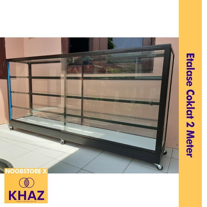 TERBARU Etalase Coklat 2 Meter / Etalase Frame Coklat / Etalase 2 Meter Coklat / Etalase Warung 2