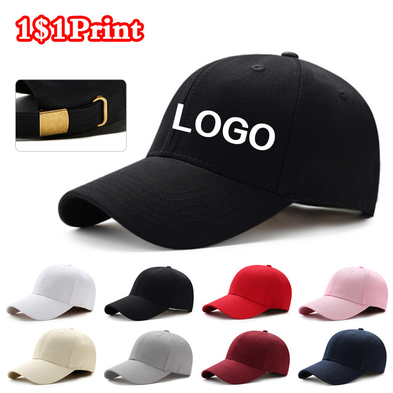 Customized logo printed on pure cotton sun hat men's and women's baseball cap duckbill cap