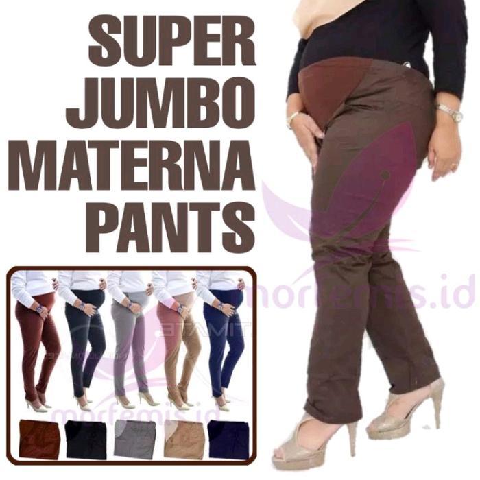 Celana Hamil Kerja Terbaru Wanita Modern Kekinian Untuk Kehamilan 7-9 Bulan Super Jumbo Ibu Katun