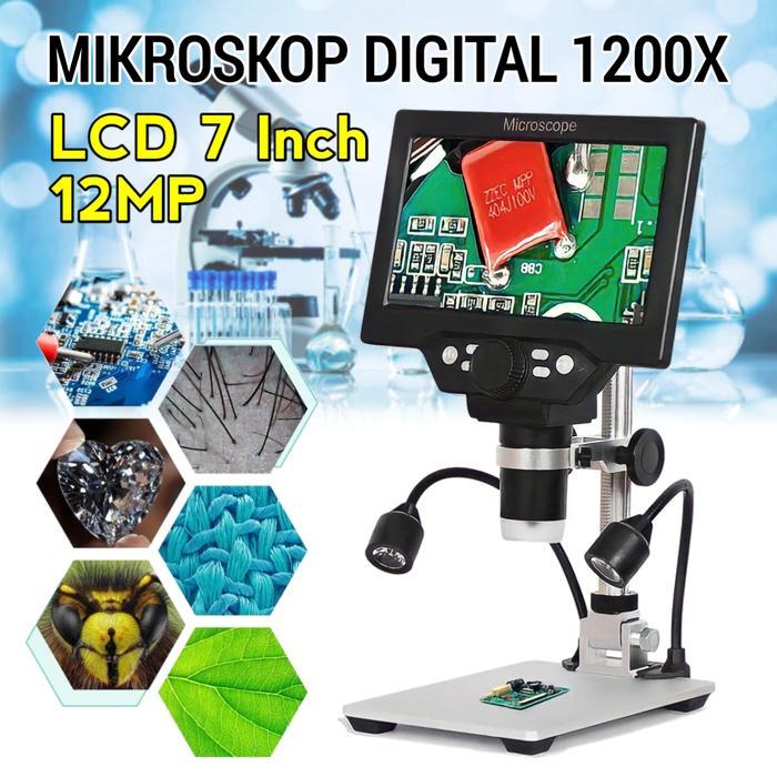 Mikroskop Digital Microscope 1200X 7 Inch 12Mp Monitor Metal Stand G1200