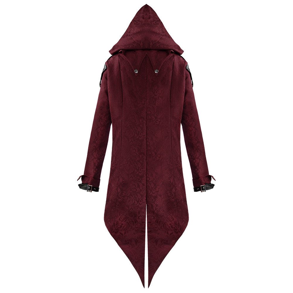 PERFORMANCE WEAR CARNIVAL MEDIEVAL MAN HOODED JACKET OUTWEAR COSTUME COSPLAY EDWARD ASSASSINS