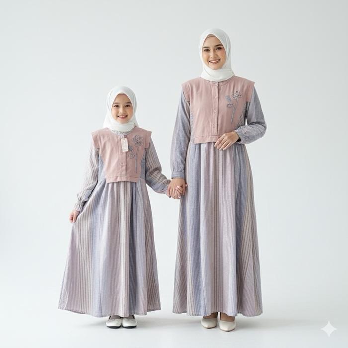 Gamis Dewasa Katun Triset Mewah Adem Busui Friendly Gaun Maxi Dress Muslim By Rabiya_Collection