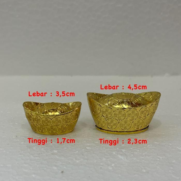 Terbaru Pajangan Yanpau Gunpo mini tael emas Golden money motif koin kuno acient coin uk kecil dan