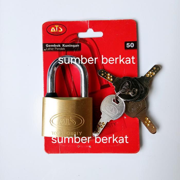 GEMBOK ATS KUNINGAN 50MM PENDEK , GEMBOK ATS 50 KUNINGAN