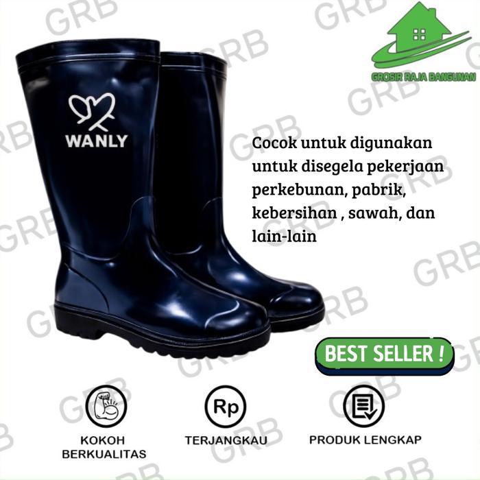 "New" Sepatu Boots Pria Hitam karet Proyek / Sepatu Boot Tinggi Karet / Sepatu boots Safety Tahan