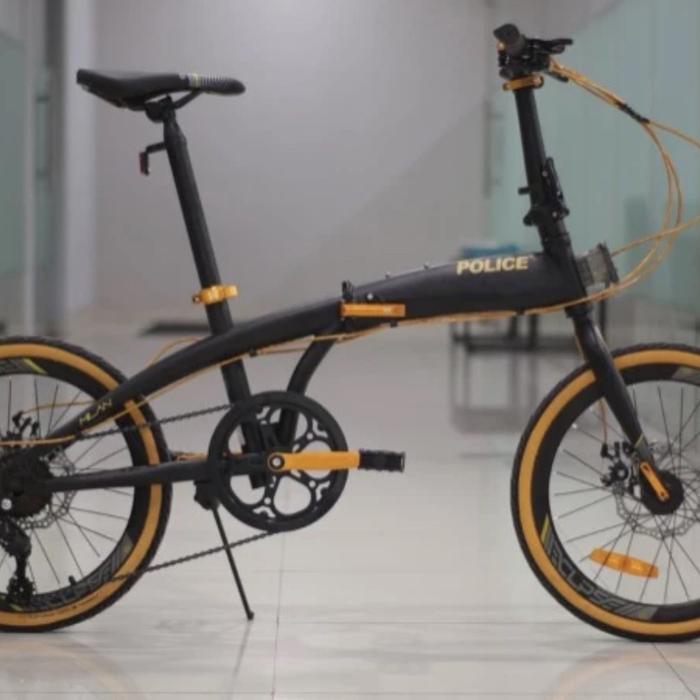 SEPEDA LIPAT POLICE MILAN 20 inch ELEMENT BUKAN TROY NORIS ECOSMO - Black-Gold