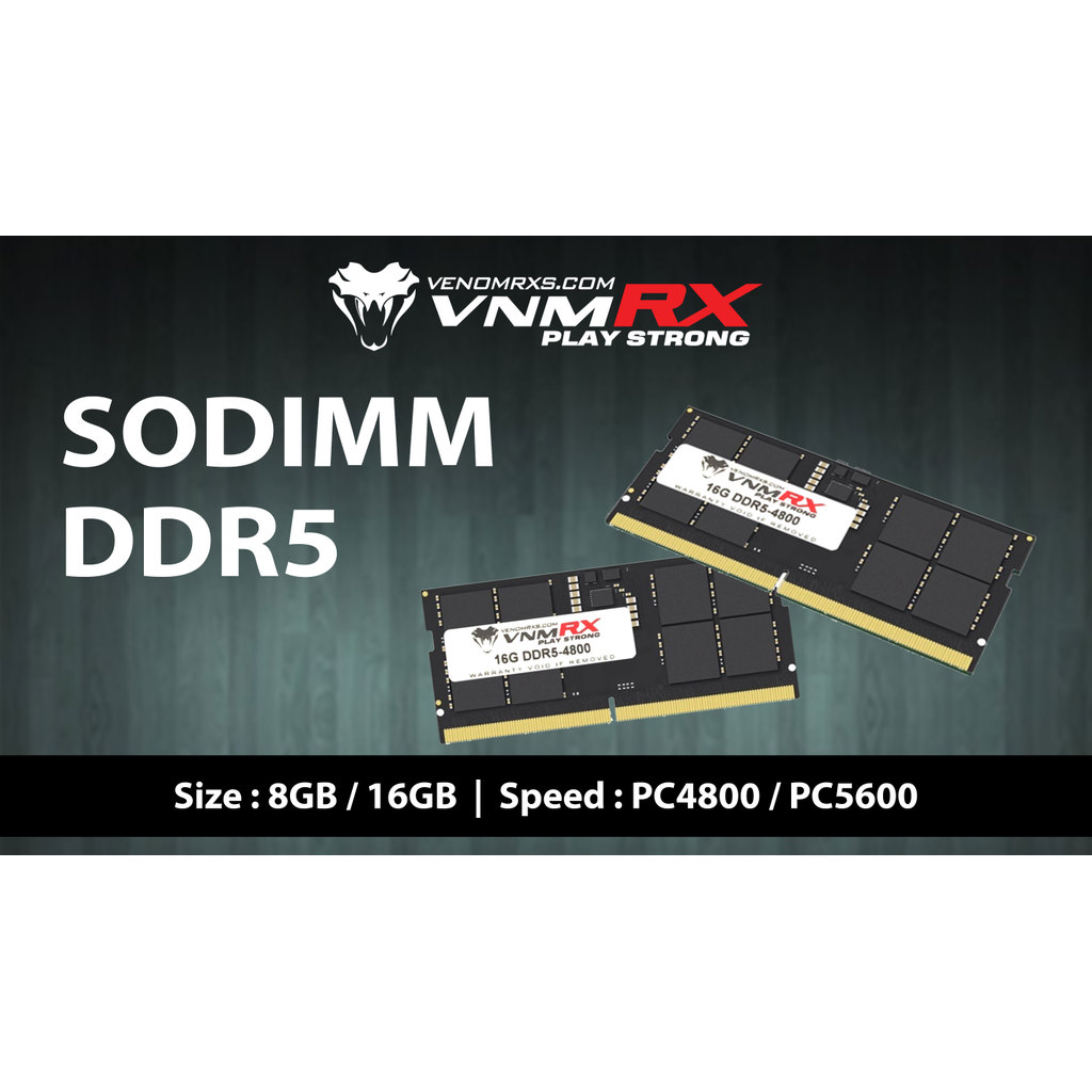 RAM VENOMRX Venom-RX VRX 8GB DDR5 Sodimm Laptop 5600Mhz - Limited Lifetime