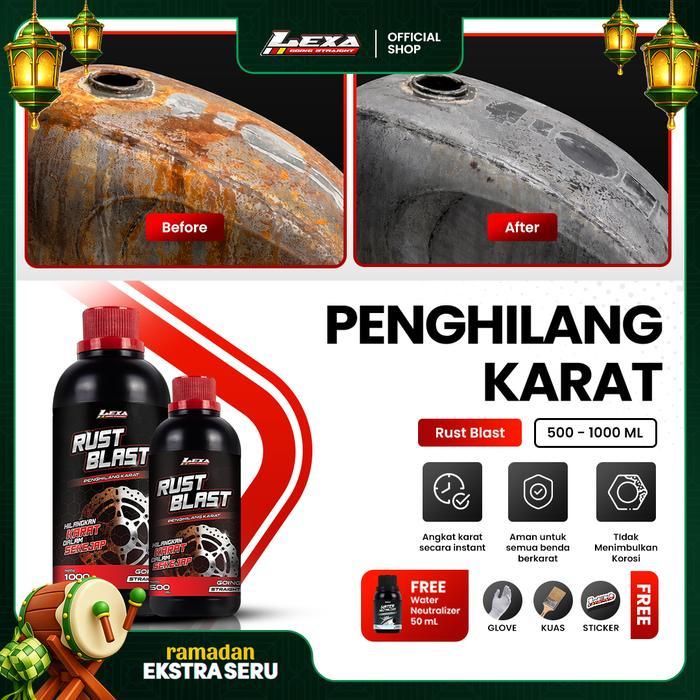 LEXA Rust Blast Rust Remover Cairan Pembersih Karat Mesin Mobil Motor Anti Karat Besi Chrome