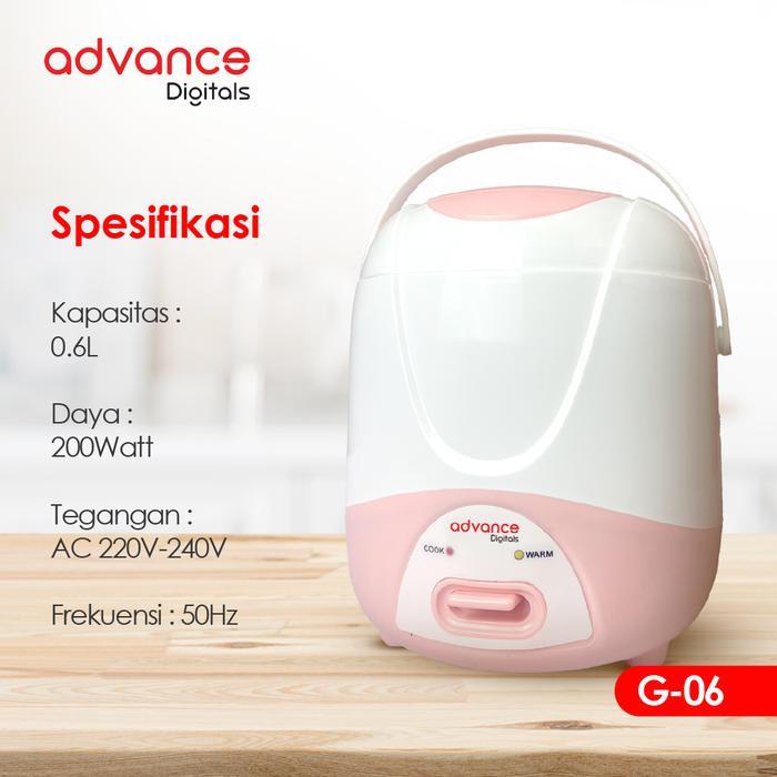 Advance Digitals - Mini Rice Coocker G06 - Rice Coocker Kecil Untuk Anak Kosan - Berdaya Kecil/Low