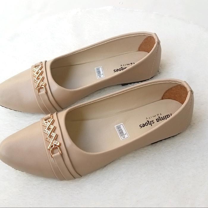 sepatu flat shoes wanita - sepatu kerja wanita - sepatu karet hitam wanita