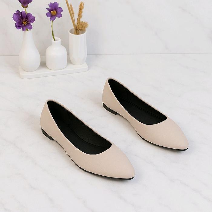 Sepatu Wanita Flatshoes Sepatu Balet wanita cream hitam ballet wani flat shoes Karet