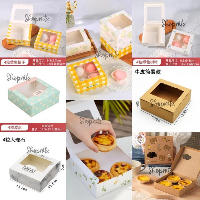 Meidi Box Egg Tart Pie Kotak Kue Donut Dessert Dus Kue Tart Susu
